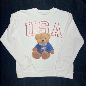 Grayson Threads White USA Sweatshirt W SM slight wear on the U SOFT COMFORT